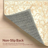 Scroll and Floral Motif in Cream Beige(Beige)