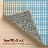 Abstract Loops Area Blue Beige Checkered Design(Blue)