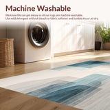 Serene Square Abstract Watercolor Style Beige & Sky Blue Hues(Beige)