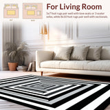 Boho Chic Black & White Checkered Area Modern Design(Black)