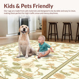 Elegant Floral Vines Area Graceful Beige Patterned Floor(Ivory)