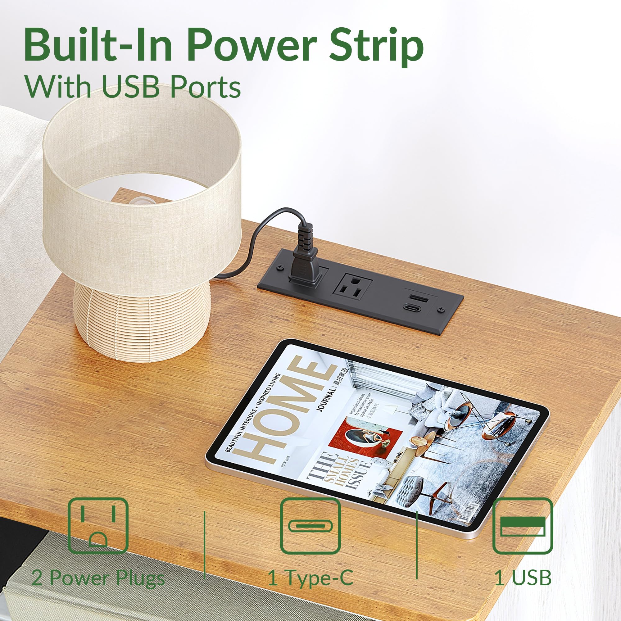 ODIKA Everyday Side Table with Fast Charging Station - ODIKA