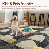 Mid Century Modern Area with Unique Geometric and Accents(Black)