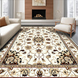Vintage Inspired Floral Area Non Slip Elegant Design(Beige)