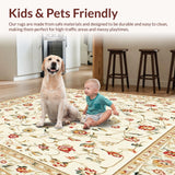 Beige Floral Neutral Area Throw Vintage(Beige)