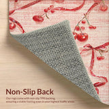 Cherry Ribbon Bowknot and Red Fruit Seamless(Red)