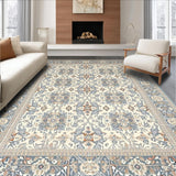 Modern Smoke and Beige with Geometric Floral Medallion Design(Beige)