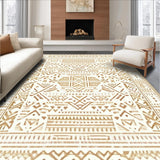Modern Beige Ivory Boho Runner Tribal(Beige)