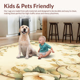 Elegant Floral Runner with Non Slip Backing in Beige Tones(Beige)