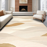 Minimalist Tone On Area Showcasing Linear Wave(Beige)