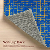 Abstract Geometric Blue Gold Fusion(Blue)