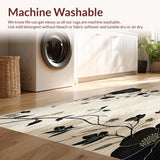Elegant Black and Beige Abstract Flower(Beige)