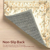 Timeless Grace Area Ivory Tones Beige Classic Floral Medallion(Beige)