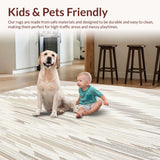Boho Inspired Tasseled Floor with Geometric Chevron and Neutral Colors(Beige)