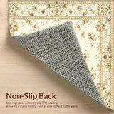 Refined Cream and Beige with Traditional Oriental Floral Design(Beige)