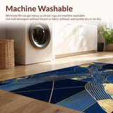Navy Gold Abstract Marble Design(Blue)