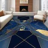 Navy Gold Abstract Marble Design(Blue)