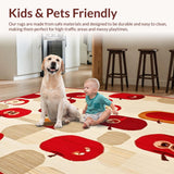 Apple Home Accent Area Mats Latex Back Non Slip Bedside Mat(Red)