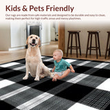 Rustic Black and White Check Motif(Black)