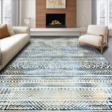 Modern Beige & Indigo Fusion Contemporary Style(Blue)