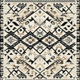 Handcrafted Boho Runner With Ethnic Geometric Diamond(Beige)