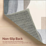Modern Abstract Large Area Low Pile Non Slip Indoor(Beige)