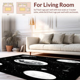 Mystic Moonbeam Black & White Lunar Phase Bath Mat Boho(White)
