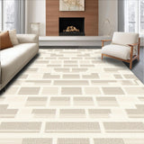Minimalist Beige Area Simple Geometric Design for Modern Decor(Beige)