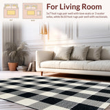 Modern Geometric Patio Non Slip(Black)