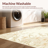 Blissful Scallop Edge Area – Gentle Floral Contour for Home(Beige)