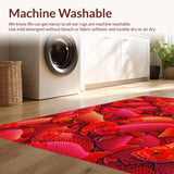 Vibrant Red Fish Coastal Entryway Non Slip Doormat(Red)