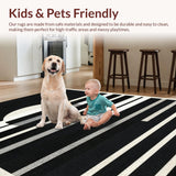 Artisan Woven Contrasting Striped For Chic Layered Entryway Decor(Black)