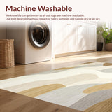 Abstract Riverbed Modern Rustic Beige Cream Runner Area(Beige)