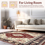 Boho Red Beige Area(Beige)