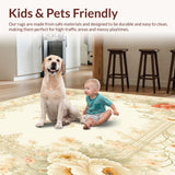 Tranquil Garden Beige Area Classic Floral Cottage(Beige)