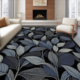 Trendy Black and White Floral(Blue)
