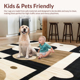 Abstract Beige Area Non Slip with Modern Art(Beige)