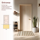 Classic Checkered Dorm Room High Pile Area(Beige)