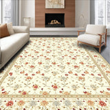 Versatile Entry with Non Slip Base Stylish Floral Motif(Beige)