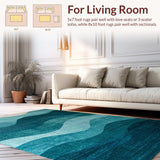 Abstract Ombre Design Round Featuring Striking Shades of Teal and Blue(Blue)