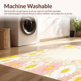 Daisy Burst Featuring Playful Flower Motifs and Artistic Flourishes(Beige)