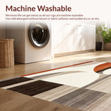 Minimalist Brown and Beige Abstract Area with Linear Curved Motifs(Beige)