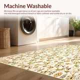 Modern Oval Beige Area with Khaki Floral Geometry and Subtle Boho Touches(Beige)