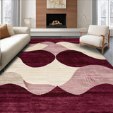 Modern Abstract Area Featuring Intricate Burgundy Wave(Purple)