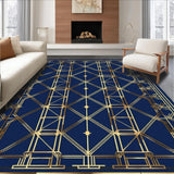 Navy Blue Elegance with Bold Shapes(Blue)