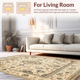 Vintage Medallion Area Beige Brown(Ivory)