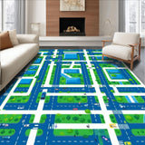 Whimsical Road Traffic Exploration Mat(Blue)