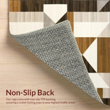 Modern Geometric Durable Non Slip Contemporary Area(Beige)