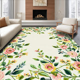 Boho Floral Bath for Shower Absorbent Mat with Rubber Backing(Ivory)