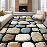 Zen Pebble Runner Cobblestone Boho Absorbent Non Slip(Beige)